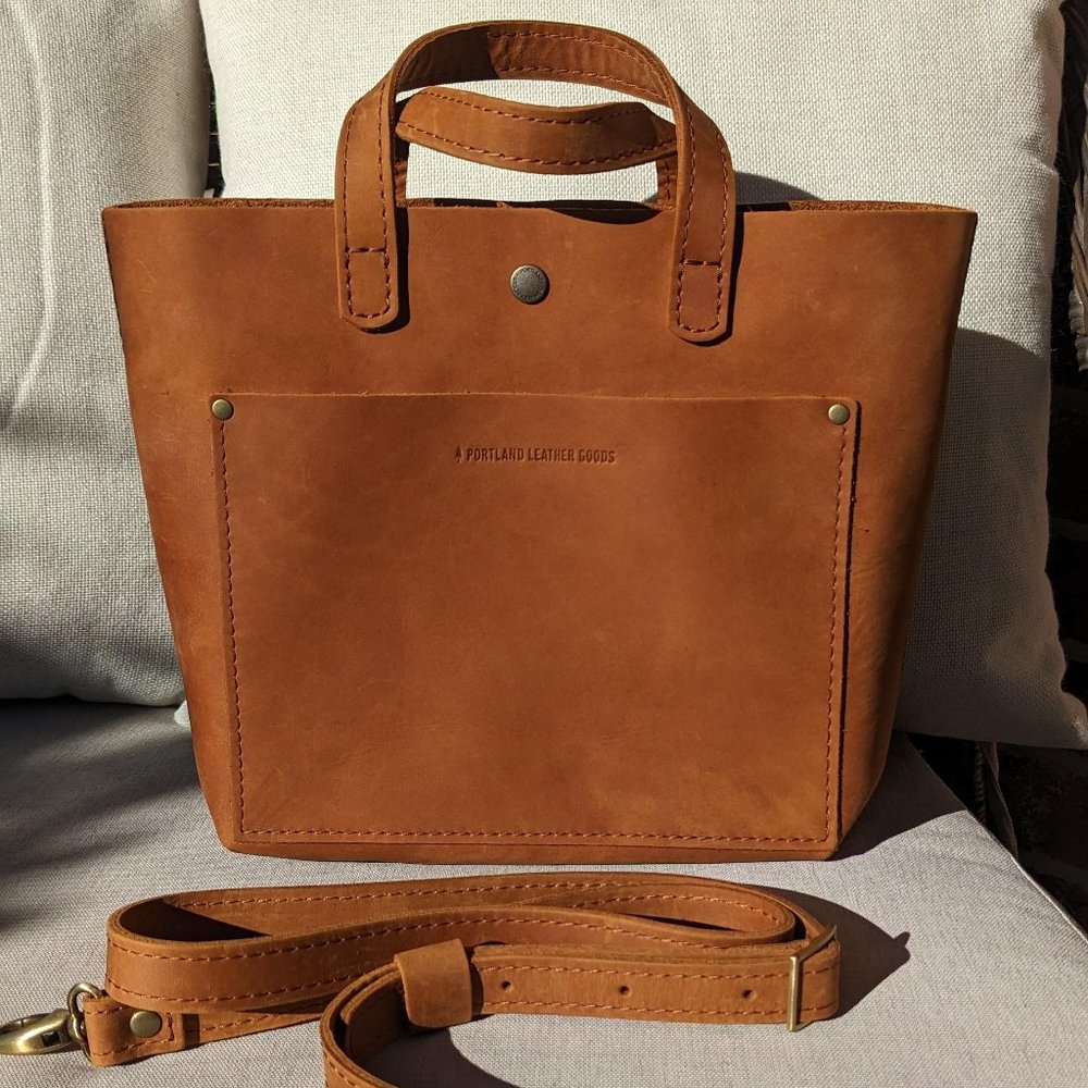Portland Leather Goods Dakota Leather Mini Crossbody Tote ~ ✨NWOT !✨
